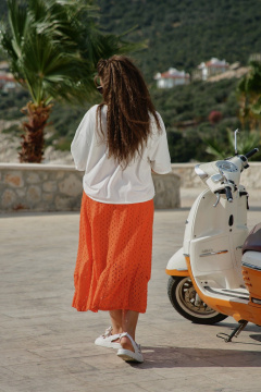 Блуза, юбка Vittoria Queen 29073 молочный_оранжевый - фото 5