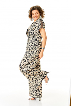 Брюки, жилет, топ Michel chic 1408 бежевый,черный - фото 3