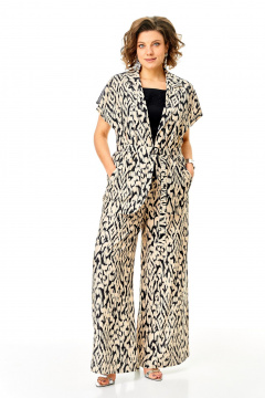 Брюки, жилет, топ Michel chic 1408 бежевый,черный - фото 1