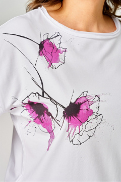 Джемпер Rumoda 2069 белый/лаванда - фото 3