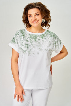 Джемпер Rumoda 2258 зеленый_белый - фото 3