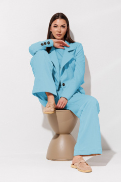 Брюки, жакет, топ V&N Fashion 1144 голубой - фото 3