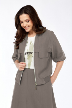 Бомбер, майка, юбка Милора-стиль 1333 шоколад - фото 3