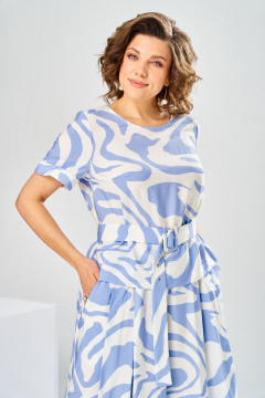 Блуза, брюки Romanovich Style 2-2704 бело-голубой - фото 4