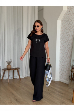 Блуза, брюки Dilana VIP 2139 черная_блуза+черные_брюки - фото 2