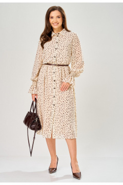 Платье Твой имидж 2434 бежевый_с_принтом - фото 1