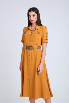 Платье Moda Versal П-2298 горчица - фото 4