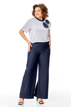 Брюки, футболка Michel chic 1368/1 серебро-синий - фото 3