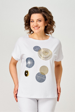 Джемпер Rumoda 2239 белый-круги - фото 2