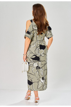 Платье Твой имидж 2472 светлый-хаки_с_принтом - фото 4