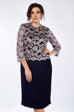 Платье Lady Style Classic 1515/5 темно-синий_с_ розовым - фото 3