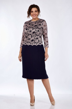 Платье Lady Style Classic 1515/5 темно-синий_с_ розовым - фото 1