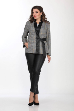 Брюки, жакет Lady Style Classic 2148 черный_с_серым - фото 1