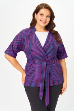 Брюки, жакет Lady Style Classic 1403/10 черный_с_фиолетовым - фото 4
