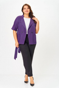 Брюки, жакет Lady Style Classic 1403/10 черный_с_фиолетовым - фото 3