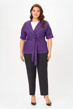 Брюки, жакет Lady Style Classic 1403/10 черный_с_фиолетовым - фото 1