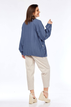 Блуза, брюки, ветровка Lady Style Classic 2968 голубой_с_бежевый - фото 5