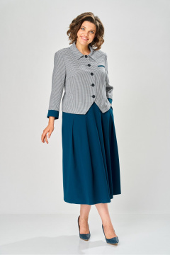 Жакет, юбка Karina deLux 1418 серо-бирюзовый - фото 3