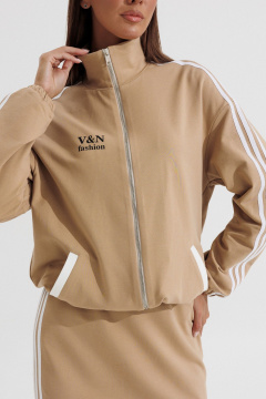 Бомбер V&N Fashion 1183 бежевый - фото 5