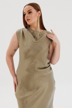 Платье ANASTASIA MAK 1317 хаки - фото 5