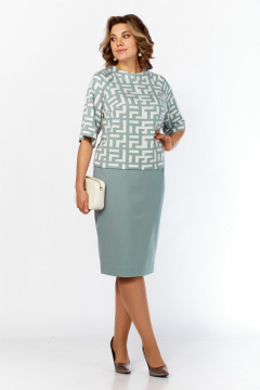 Джемпер, юбка Grace for you 291 мята-молочный - фото 3