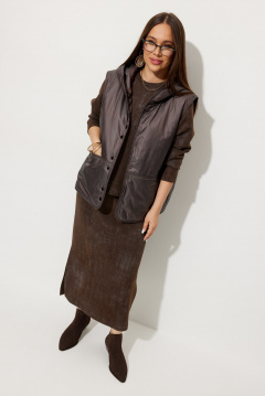 Джемпер, жилет, юбка Магия моды 2766 коричневый - фото 3
