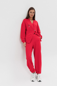 Костюм 2-ка трикотажный с джоггерами V&N Fashion 1201 красный - фото 1