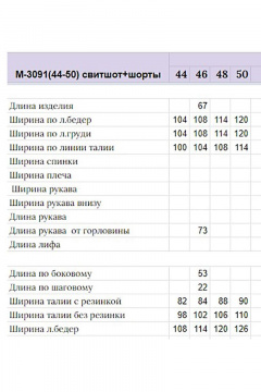 Свитшот, шорты HIT 3091 мята - фото 2