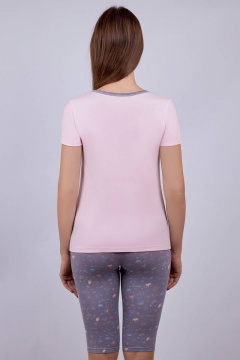 Домашняя пижама майка с принтом и шорты с высокой посадкой Verally 395-1 принцесса - фото 2