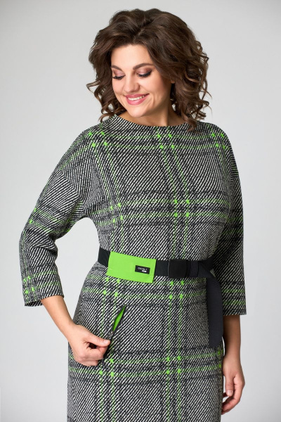 Платье, пояс Мишель стиль 1095 серо-зеленый - фото 8