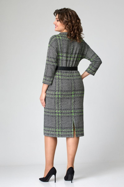 Платье, пояс Мишель стиль 1095 серо-зеленый - фото 2