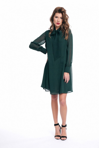 Платье KaVaRi 1012.3 зеленый_принт-точка - фото 2