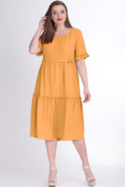 Платье LadisLine 1079 горчица - фото 1