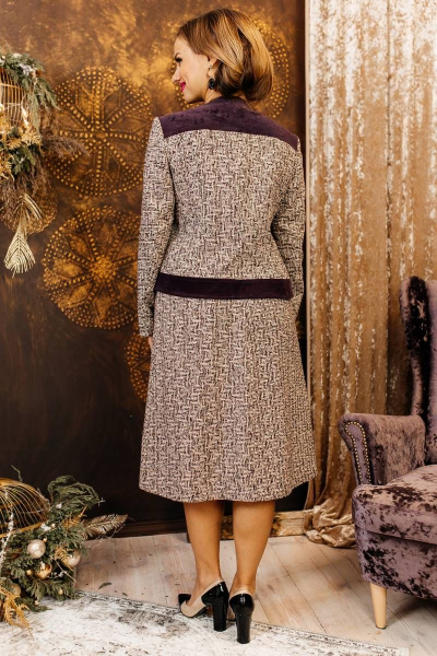 Жакет, юбка Мода Юрс 2599 баклажан - фото 2
