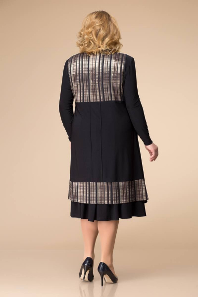 Жилет, платье Romanovich Style 3-1261 черный/коричневый - фото 2