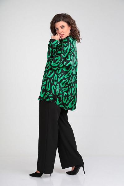 Блуза, брюки Mubliz 024 черный-зеленый - фото 2