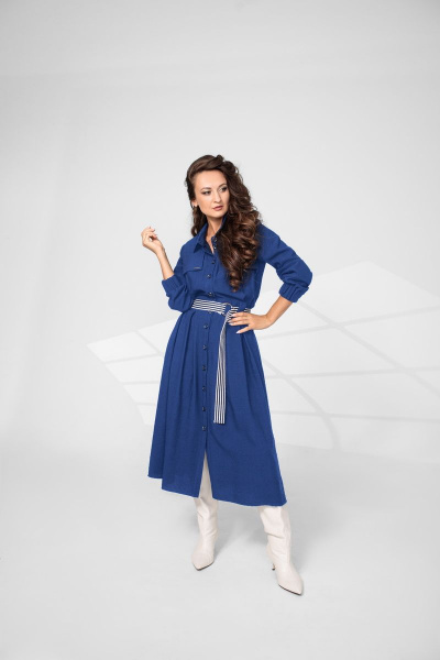 Платье ElPaiz 840 синий - фото 1