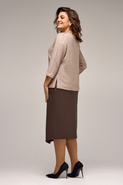 Джемпер, юбка IVA 1427 коричневый - фото 3