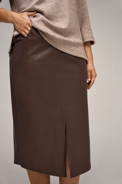 Джемпер, юбка IVA 1427 коричневый - фото 5