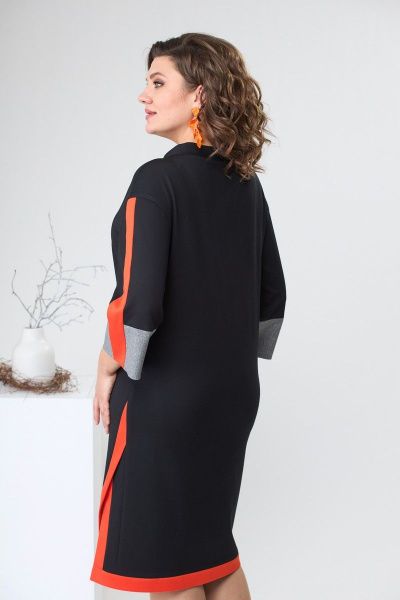 Платье Romanovich Style 1-2465 черный/оранжевый - фото 7