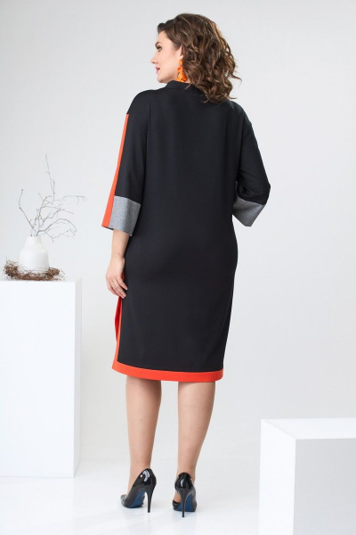 Платье Romanovich Style 1-2465 черный/оранжевый - фото 5