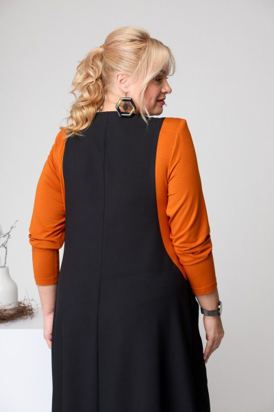 Платье Romanovich Style 1-2353 черный/оранжевый - фото 7