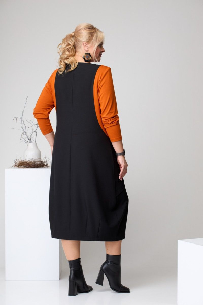 Платье Romanovich Style 1-2353 черный/оранжевый - фото 6