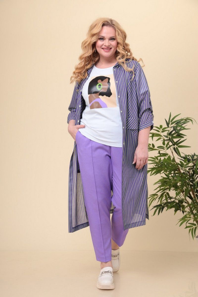 Блуза, брюки, кардиган Romanovich Style 3-2354 сиреневый - фото 2
