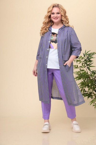 Блуза, брюки, кардиган Romanovich Style 3-2354 сиреневый - фото 1