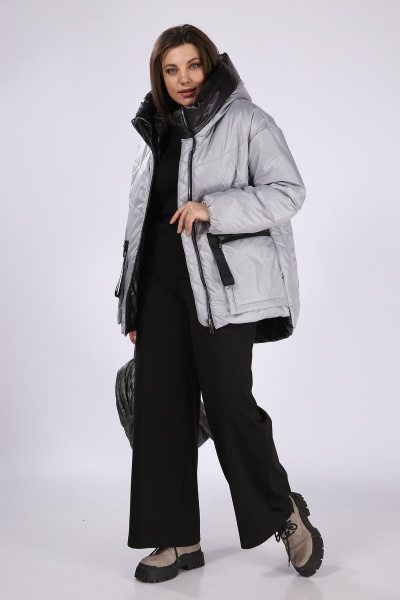 Куртка Lady Secret 7289 серый+черный - фото 7