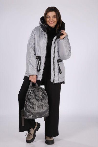 Куртка Lady Secret 7289 серый+черный - фото 6