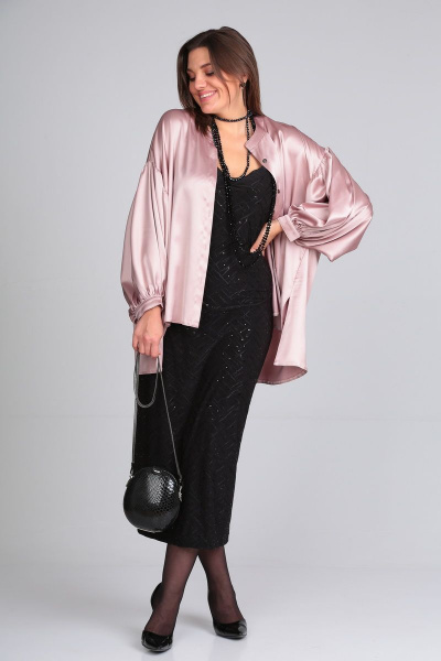 Блуза, платье Lady Secret 3716 розовый-перламутр-черный - фото 3