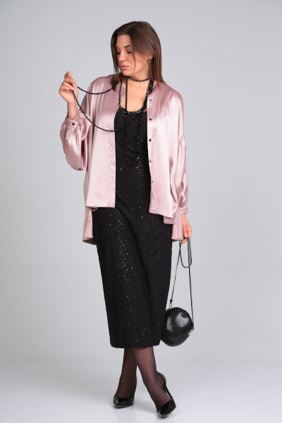 Блуза, платье Lady Secret 3716 розовый-перламутр-черный - фото 1