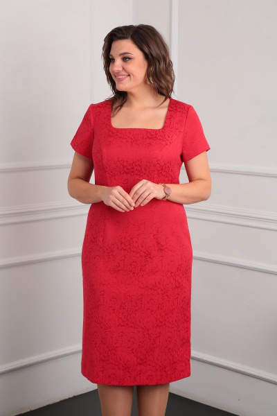 Платье Lady Line 530 красный - фото 4